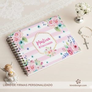 libro de firmas personalizado floral kireidesign