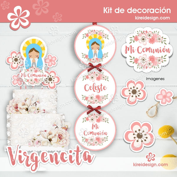 kit comunion virgencita by kireidesign