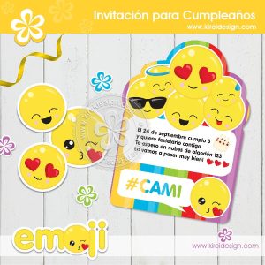 Invitación Cumpleaños Emoji