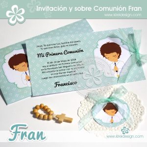 Invitación y sobre Comunión Fran