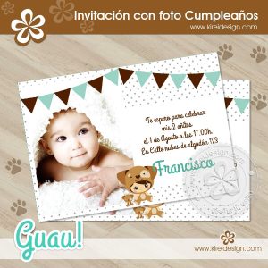 Invitación con foto Guau!