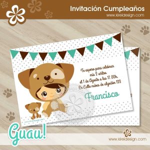 Invitación y Sobre Guau!