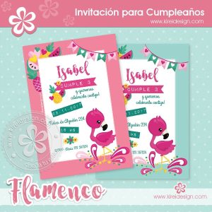 Invitación cumpleaños Flamenco