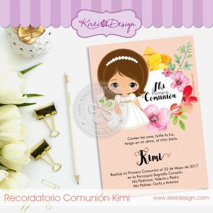 Estampita Comunión Kimi