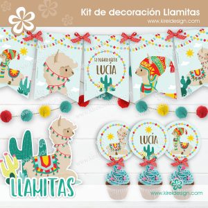 Llamitas: Kit imprimible decoración