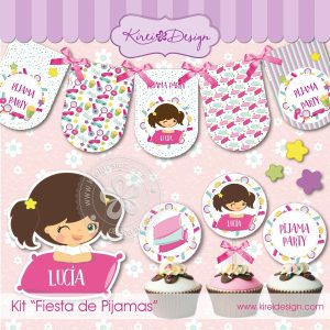 Kit imprimible Fiesta de Pijamas