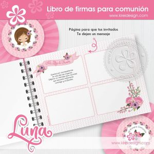 LIBRO DE FIRMAS COMUNIÓN NIÑA - Formato papel