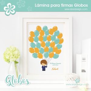 Lámina de firmas Globos - Niño
