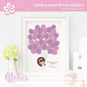 Lámina de firmas Globos - Niña