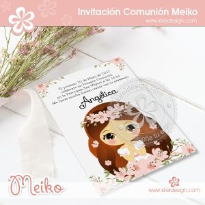 Invitación Comunión Meiko
