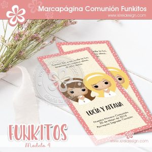 Marcapáginas Comunión Funkitos (Hermanitos)