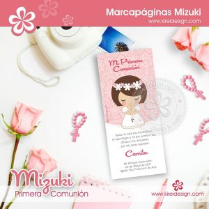 Marcapágina Comunión Mizuki (rosa)