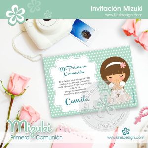 Invitación Comunión Mizuki (verde)