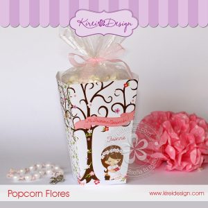 Caja Popcorn Comunión Flores