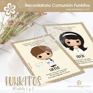 Recordatorio Comunión Funkitos