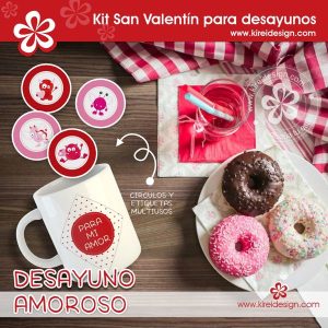 San Valentín: Kit imprimible para desayunos | kireidesign