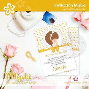 Invitación Comunión Mizuki (orange)