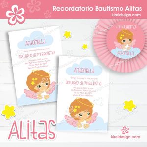 Tarjeta para Bautismo Alitas