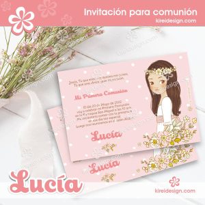Invitación primera comunion modelo Lucia by Kireidesign