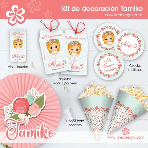 Tamiko-Kit-comunion imprimible para niñas by kireidesign