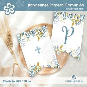 banderines comeunion modelo Hojas by kireidesign