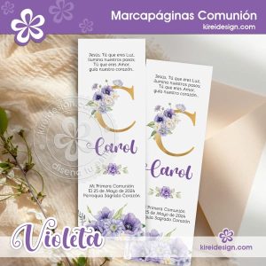 marcapagina comunion inicial violeta