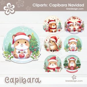 clipart capibara navidad