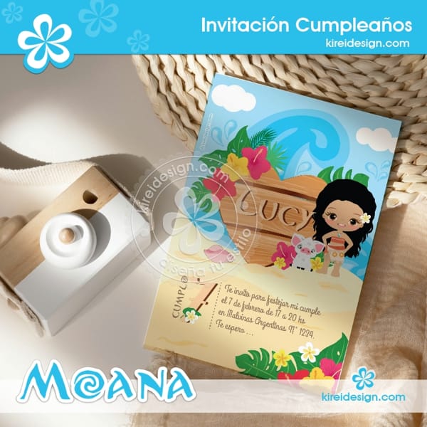 Moana Invitaci N Para Cumplea Os Kireidesign