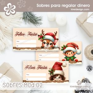 Sobres navideños para regalar dinero