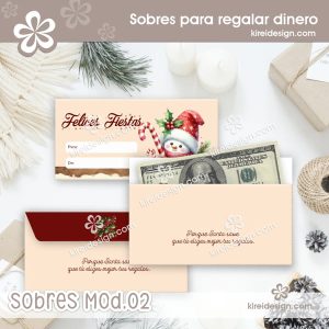 Sobres navideños para regalar dinero