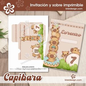 capibara_invitacion y sobre_kireidesign