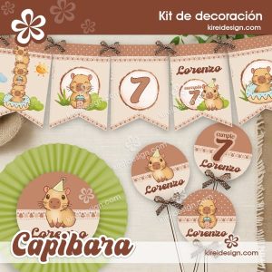 Capibara: Kit Imprimible para Cumpleaños
