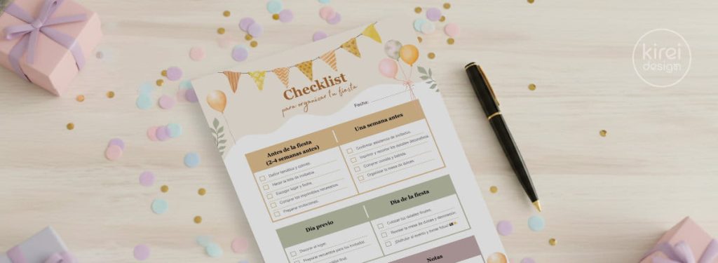 Checklist descargable para organizar tu fiesta