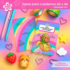 Tapas cuadernos Kawaii Brainrot