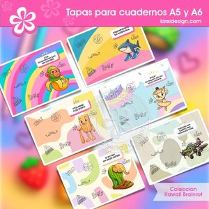 Tapas cuadernos Kawaii Brainrot