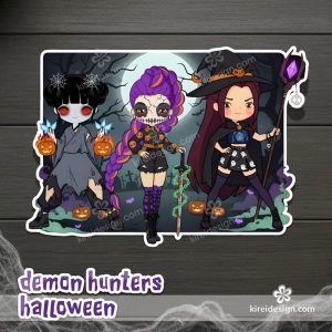 k.pop demon hunters cliparts halloween