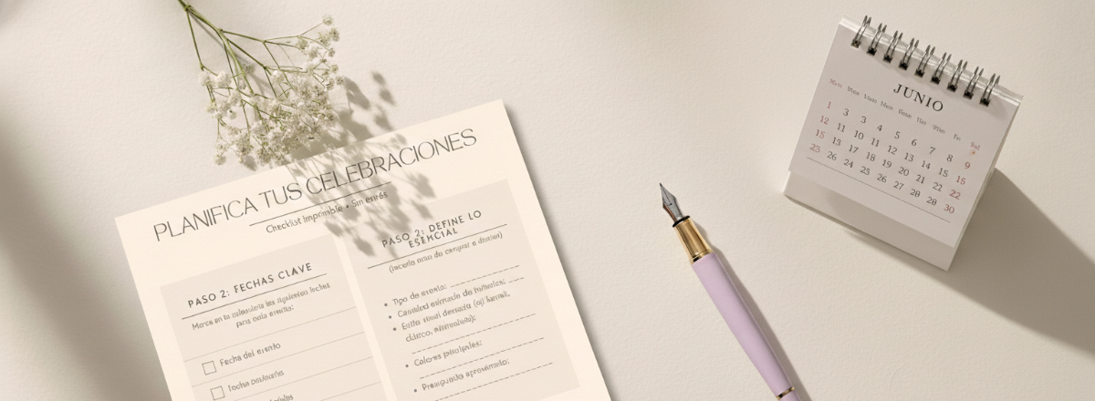 Cómo planificar tus celebraciones , checklist freebie by kireidesign