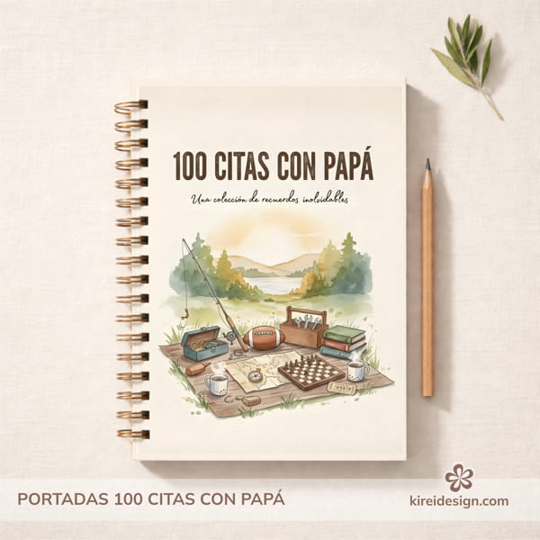 portadas 100 citas con papa_kireidesign (1) Portadas y contraportadas para libro 100 citas con papá - kireidesign