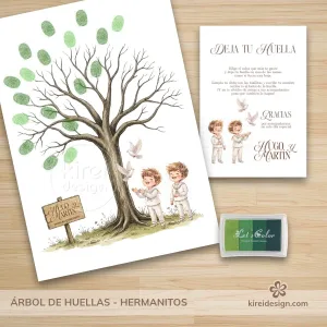 Arbol de huellas - hermanitos by Kireidesign