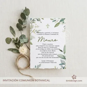 Invitación primera comunion botanica