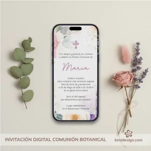 Invitacion digital Comunión – Blossom