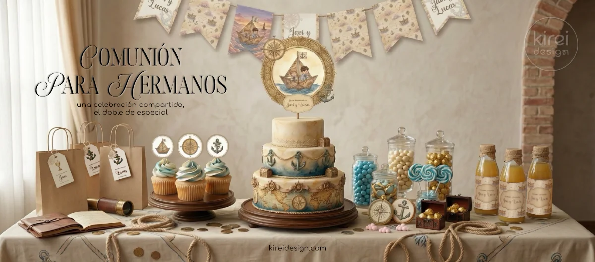 Kit de decoracion para comunion coleccion travesia_kireidesign