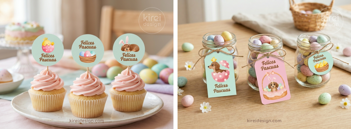 decoración para pascua con diseños imprimibles kireidesign