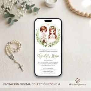 invitacion digital primera comunion colección esencia