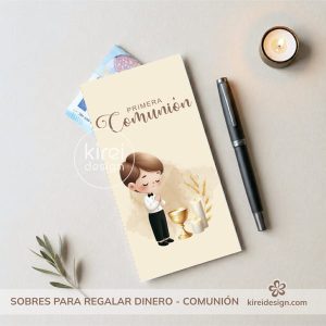 sobres para regalar dinero - comunion niño