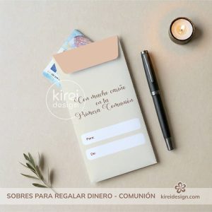 sobres para regalar dinero. comunión