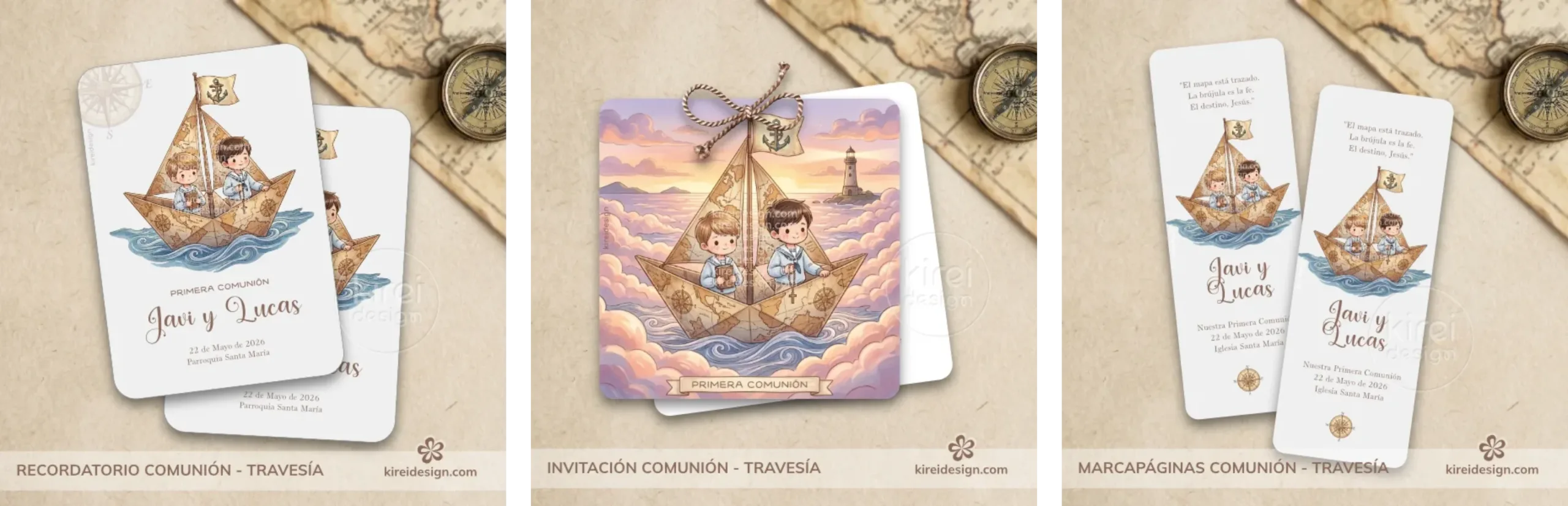 tarjetas primera comunion para hermanos_kireidesign