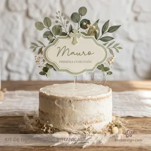 topper primera comunion coleccion botanical kireidesign