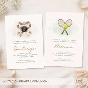 Invitacion para Comunion modelo Pequenos talentos kireidesign