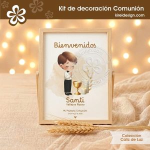 Kit de decoración imprimible primera comunión para niños, kireidesign